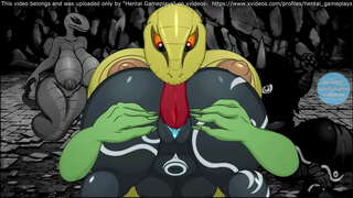 Момиче-демон трахается в задника със Змии ПОРНО ИГРА